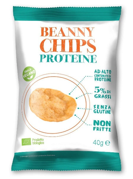 chrupki z soczewicy proteinowe bezglutenowe bio 40g beanny chips