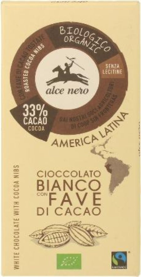 czekolada biała z kawałkami kakao bio 100g